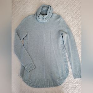 Marled cowl neck sweater, size medium, blue